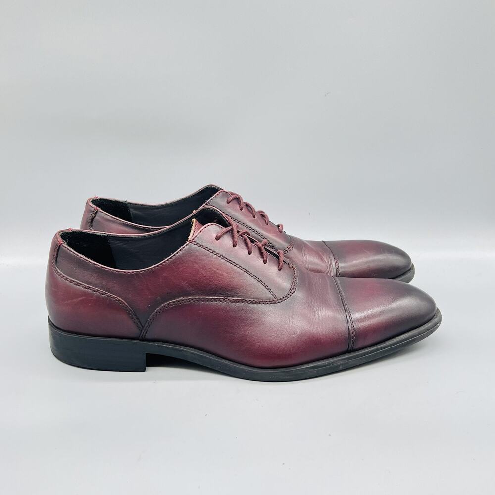 Nordstrom Shoes Mens 12 Red Leather Ortholite Cap Toe Oxford Dress Comfort